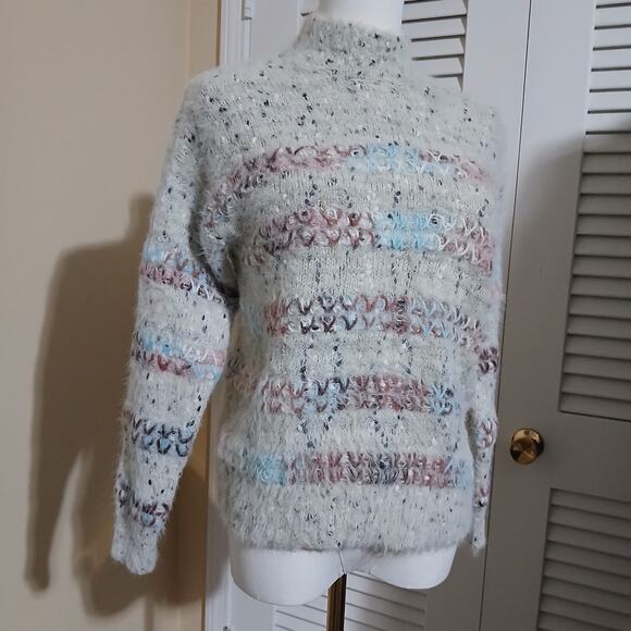 Maurices Medium Multicolor Long-Sleeved Sweater Metallic Thread Easy Care - Picture 6 of 13